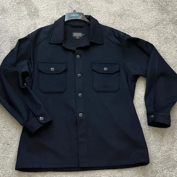 Rare! Pendleton Navy Wool/Cashmere Blend Shirt Jacket - Picture 3 of 10